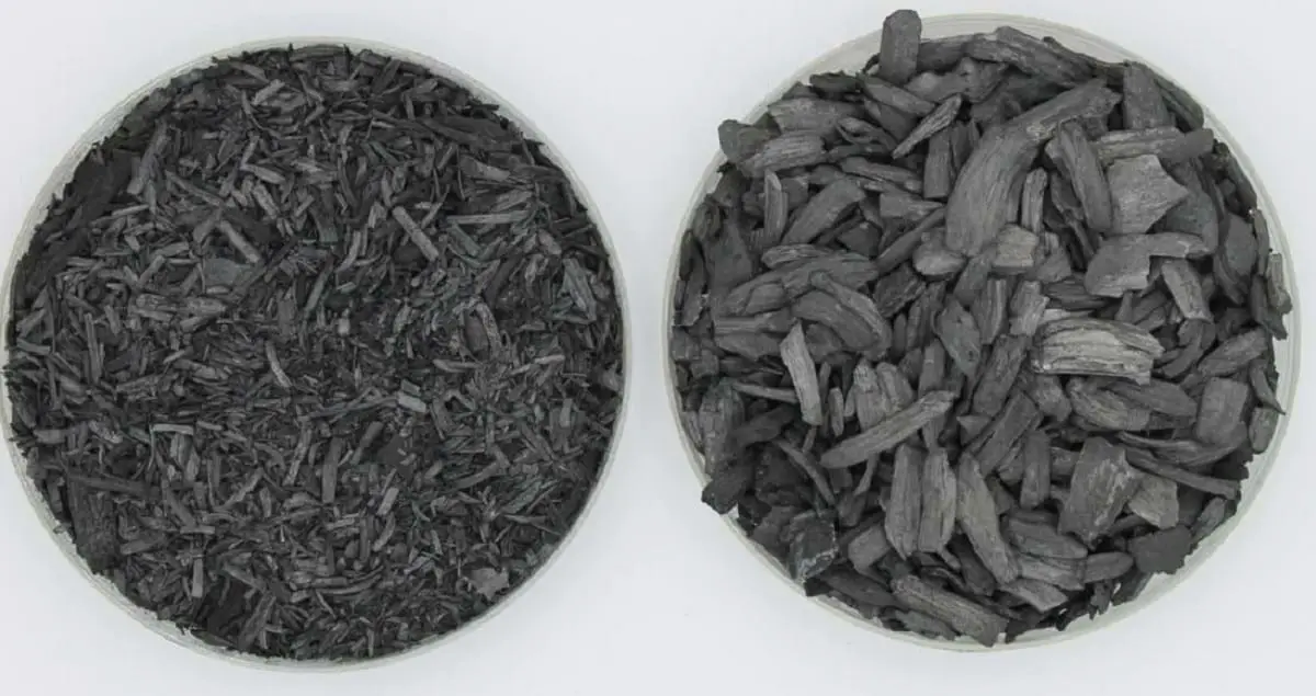 Example of 2 different biochar materials https://greener4life.com/blog/biochar-fertilizer